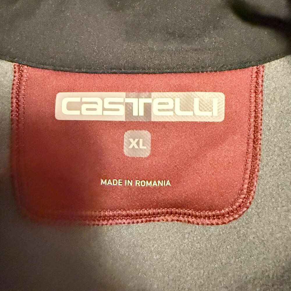 Castelli Ristretto Winter Cycling Jacket Burgundy XL Reflective Stripes Pockets - Picture 5 of 6